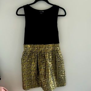 Mini New Year’s Eve black and gold dress